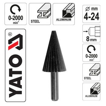 ΡΑΣΠΑ ΚΩΝΙΚΗ ΔΡΑΠΑΝΟΥ ΓΙΑ ΜΕΤΑΛ 4-24ΜΜ YT-61700 - Sawyer - Cutting - Εngraving