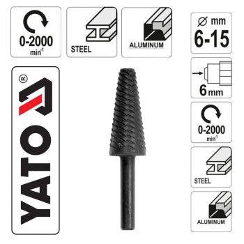 ΡΑΣΠΑ ΜΕΤΑΛΛΟΥ ΚΩΝΙΚΗ 6-15mm YT-61701 - Sawyer - Cutting - Εngraving