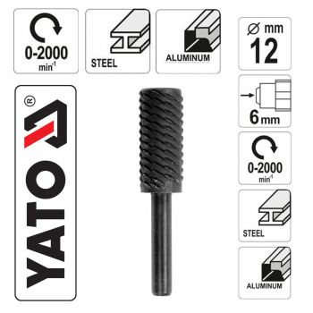 ΡΑΣΠΑ ΜΕΤΑΛΛΟΥ ΚΥΛΙΝΔΡΙΚΗ 12mm YT-61702 - Sawyer - Cutting - Εngraving