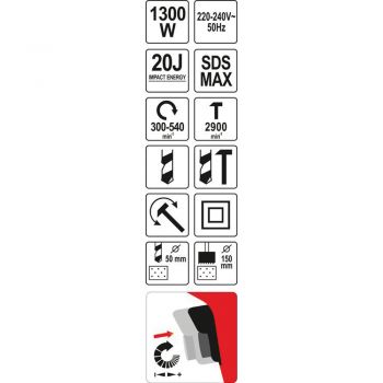 ΠΙΣΤΟΛΕΤΟ SDS MAX 1300W 20J YT-82131 - Πιστολέτα - Σκαπτικά - Κατεδαφιστικά - Καρφωτικά