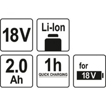ΜΠΑΤΑΡΙΑ LI-ION 18V 2Αh YT-82842 - Μπαταρίες