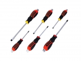 Tactix - Screwdrivers with through blade, straight and cross, set of 6 pcs. - Screwdrivers