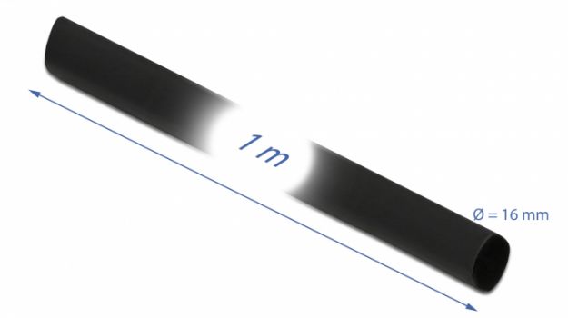 DELOCK Θερμοσυστελλόμενο μονωτικό για καλώδια 20661, 1mx16mm, 4:1 μαύρο - Cables - Adapters