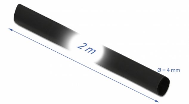 DELOCK Θερμοσυστελλόμενο μονωτικό για καλώδια 20664, 2mx4mm, 4:1 μαύρο - Cables - Adapters