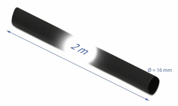 DELOCK Θερμοσυστελλόμενο μονωτικό για καλώδια 20668, 2mx16mm, 4:1 μαύρο - Cables - Adapters