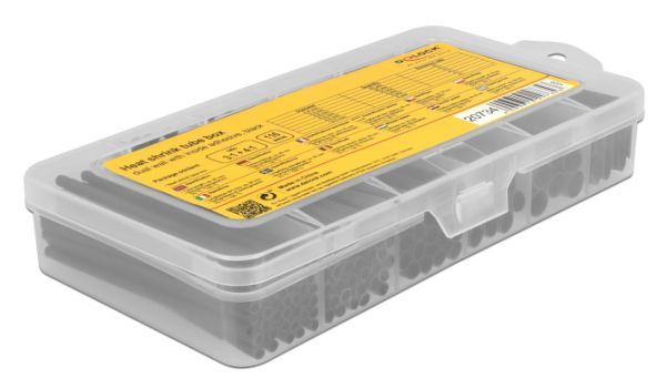 DELOCK Θερμοσυστελλόμενο μονωτικό για καλώδια 20734, 4:1 & 3:1, 116τμχ - Cables - Adapters