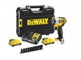 DeWALT - Compact Bolt Wrench 12V XR Brushless 2x2.0Ah Li-Ion + Set Nuts - Impact Wrench
