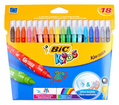 BIC σετ χρωματιστών μαρκαδόρων ζωγραφικής 21600273 KID Couleur, 18τμχ - Office Supplies