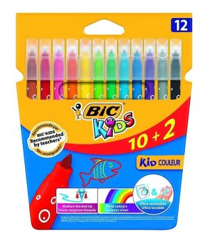 BIC σετ χρωματιστών μαρκαδόρων ζωγραφικής 216010322 KID Couleur, 12τμχ - Office Supplies