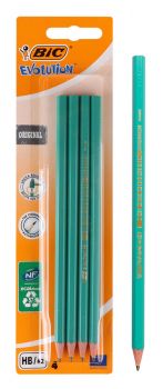 BIC μολύβι γραφίτη 2168902762 Evolution, εξάγωνο, HB, πράσινο, 4τμχ - Office Supplies