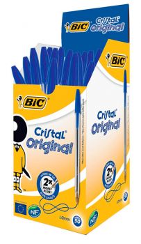 BIC στυλό διαρκείας Cristal με μύτη 1mm, μπλε 50τμχ - Office Supplies