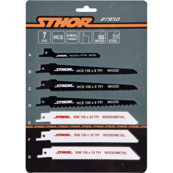 ΛΑΜΕΣ ΣΠΑΘΟΣΕΓΑΣ ΣΕΤ 7 ΤΜΧ STHOR 27850 - Jigsaw blades 