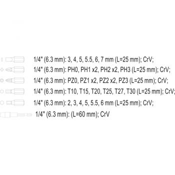 ΜYTΕΣ ΣΕΤ 31ΤΜΧ STHOR 66302 - Bits screw driving