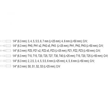 ΜYTΕΣ ΣΕΤ 56ΤΜΧ STHOR 66310 - Bits screw driving
