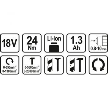 ΚΡΟΥΣΤΙΚΟ ΔΡΑΠΑΝΟΚΑΤΣΑΒΙΔΟ 18V 1.3Ah STHOR 78974 - Δράπανα