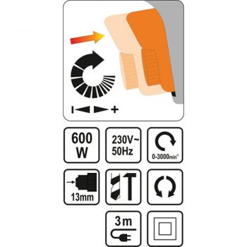 ΚΡΟΥΣΤΙΚΟ ΔΡΑΠΑΝΟ 600W STHOR 78992 - Drilling