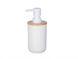 Wenko - Posa White Soap / Bamboo Liquid Soap Dispenser - Home Bathroome / Items