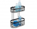 Wenko - Classic Plus Wall Mounted Bathroom Shelf Metal with 2 Shelves 26.5x14.5x33cm Black - Home Bathroome / Items