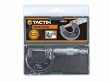 Tactix - Micrometer 0.01-25mm In Plastic Case - Thick measures