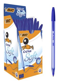 BIC στυλό διαρκείας Cristal Soft με μύτη 1.2mm, μπλε, 50τμχ - Office Supplies