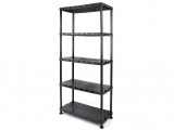 Tactix - Black Plastic Shelf 74x32x171cm - Shelves