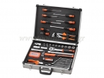 Tactix - Set Tool , sockets & bits 75 pcs. Casket in Aluminium  - Set of Tools