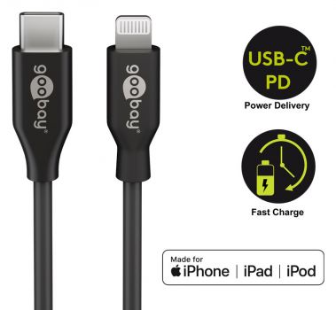 GOOBAY καλώδιο USB Type-C σε Lightning 39424, 7.5W, 1m, μαύρο - Καλώδια