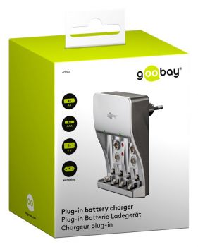 GOOBAY φορτιστής 40902 για μπαταρίες NiMH/CD AΑΑ/AA/9V, ασημί - Alkaline / Rechargeable batteries