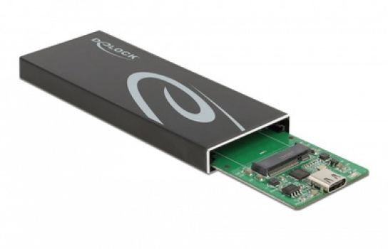 DELOCK θήκη για Μ.2 key B SSD 42003, Type-C, USB 3.2, 10Gbps, μαύρη - Περιφερειακά PC