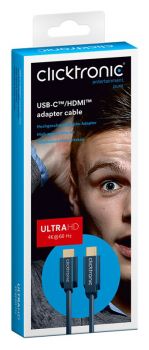 CLICKTRONIC καλώδιο HDMI σε USB Type-C 44930, 4K/60Hz, 3m, μπλε - Cables - Adapters