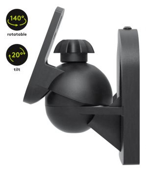 GOOBAY επιτοίχια βάση ηχείων 49393, έως 3.5kg, μαύρο - Image - Audio