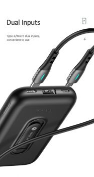 USAMS Power Bank PB51 4000mAh, 1x output & wireless, 2A, μπλε - Power Bank