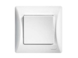 Lineme - Recessed Wall Switch for Lighting Control with Frame and One Button White - Electrical equipment