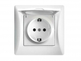Lineme - Single Recessed Safety Power Plug with White Lid - Electrical equipment