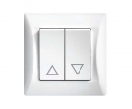 Lineme - Recessed Roller Wall Switch with Frame and Two Buttons White - Electrical equipment