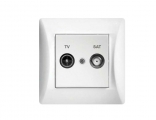 Lineme - Antenna TV and Satellite Socket in White Color - Electrical equipment