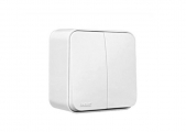 Lineme Outdoor Wall Switch for Lighting Control with Frame and Two Buttons Aller Retour White - Electrical equipment