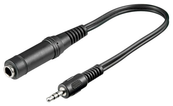 GOOBAY αντάπτορας 3.5mm male σε 6.3mm female 50470, 0.2m, μαύρο - Cables - Adapters
