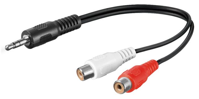 GOOBAY αντάπτορας 3.5mm male σε 2x RCA female 50600, 0.2m, μαύρο - Cables - Adapters