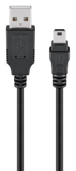 GOOBAY καλώδιο USB σε USB Mini 50768, copper, 480Mbps, 5V, 3m, μαύρο - Cables - Adapters