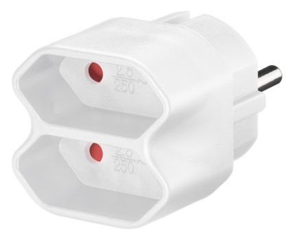 GOOBAY αντάπτορας ρεύματος 51000, 2x Euro, 230V 2.5A, λευκός - Headlamps - Surges - Reels