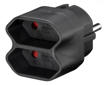 GOOBAY αντάπτορας ρεύματος 51002, 2x Euro, 230V 2.5A, μαύρος - Headlamps - Surges - Reels