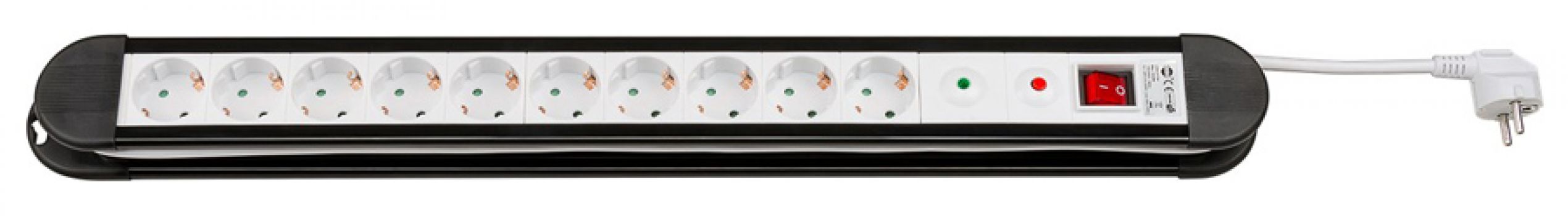 GOOBAY πολύπριζο 51318, 10x schuko, 16A, 1.4m, μαύρο - Headlamps - Surges - Reels