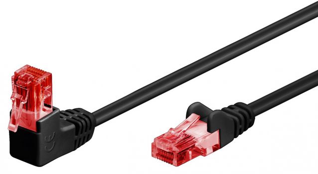 GOOBAY καλώδιο U/UTP CAT6 51516, γωνιακό, CCA AWG 25/7, 2m, μαύρο - Cables - Adapters