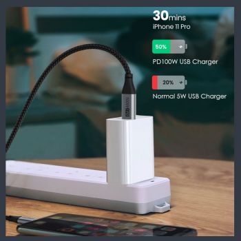 CABLETIME καλώδιο USB Type-C C160, PD 100W, 5A, 1m, μαύρο - Καλώδια