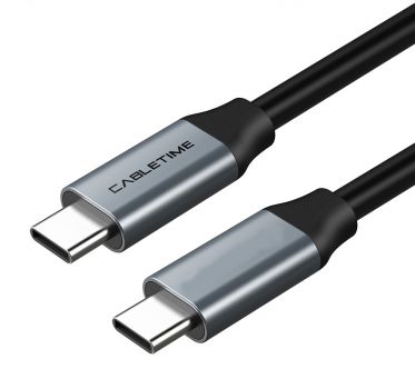 CABLETIME καλώδιο USB Type-C CMCM60, 60W, 3A, 4K, 1m, γκρι - Καλώδια