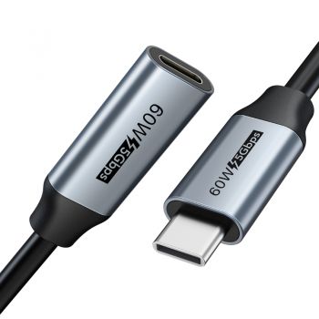 CABLETIME καλώδιο USB Type-C αρσενικό σε θηλυκό CMCM60, 4K, 0.5m, γκρι - Καλώδια