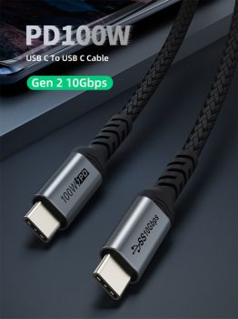 CABLETIME καλώδιο USB Type-C C160, USB 3.2, PD 100W, 4K/60Hz, 1m, μαύρο - Καλώδια