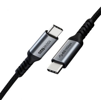 CABLETIME καλώδιο USB Type-C C160, USB 3.2, PD 100W, 4K/60Hz, 1m, μαύρο - Καλώδια