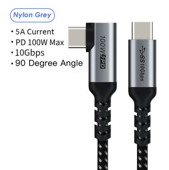 CABLETIME καλώδιο USB Type-C C160, USB 3.2, PD 100W, γωνιακό, 1m, μαύρο - Καλώδια